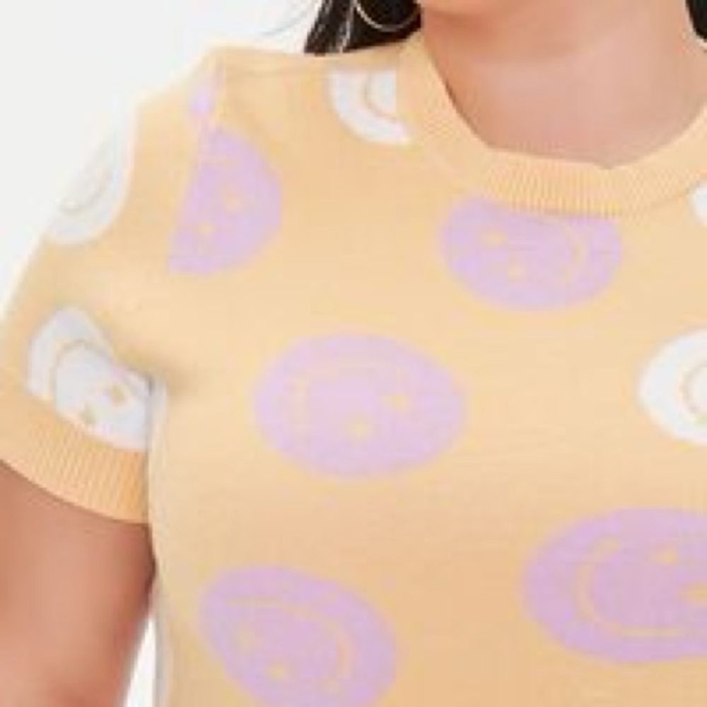 21 Pastel Happy Face Sweater Dress - Picture 3 of 6